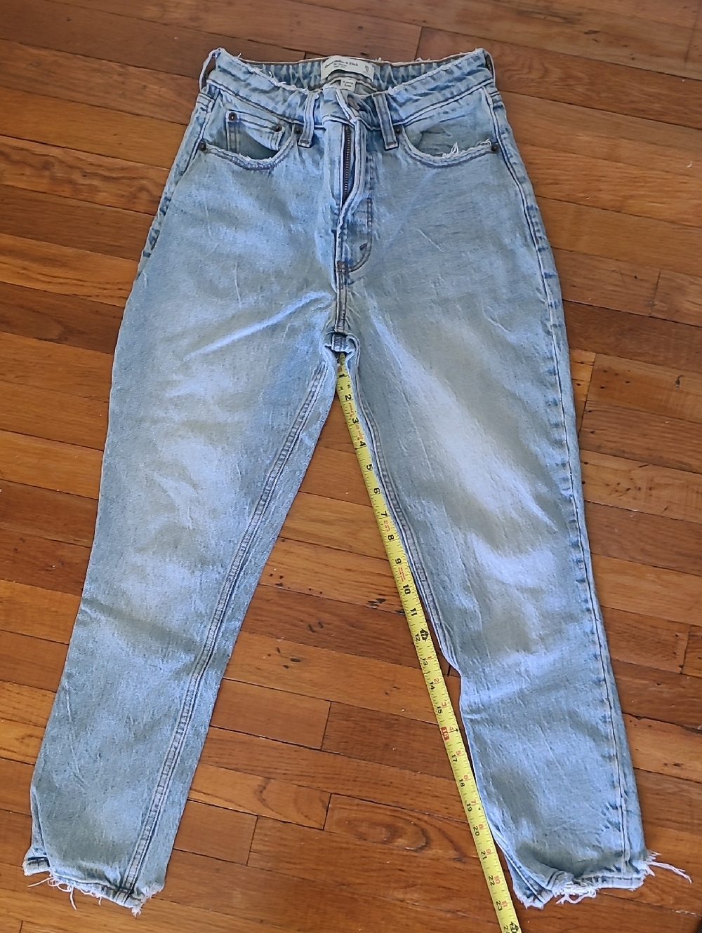 Abercrombie & Fitch Light Wash Blue High-Waist Mom Jeans
